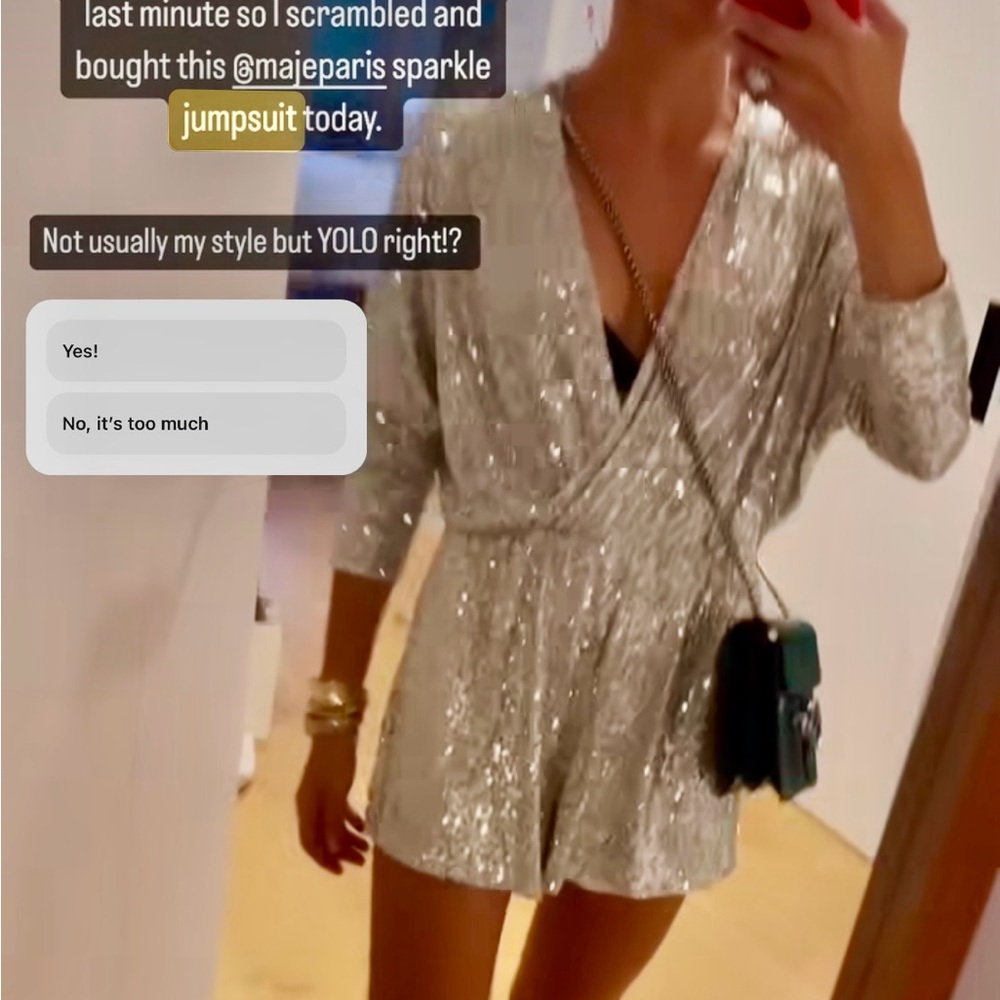 MAJE romper Ilette Short Sequin Playsuit sparkly metallic EU 40 NEW with tags